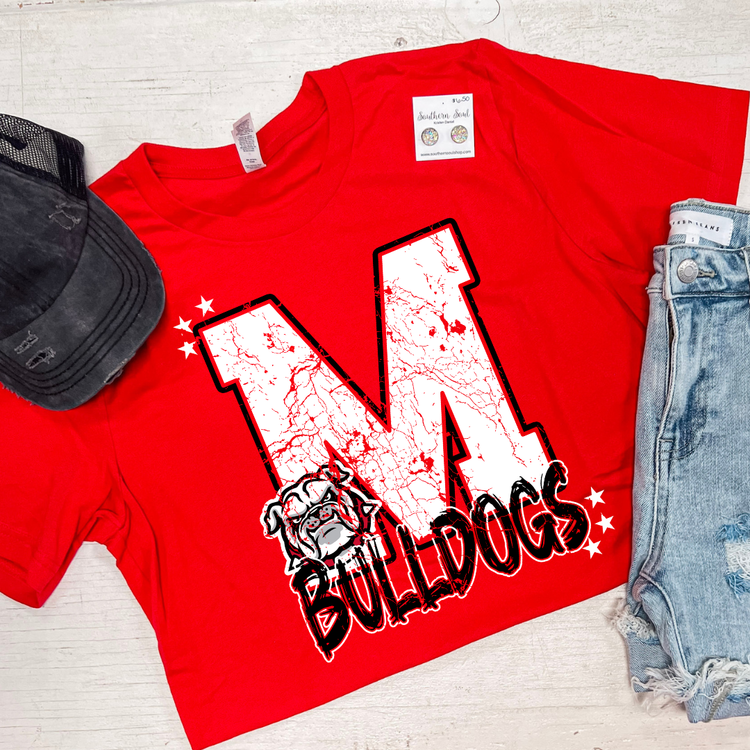 MILTON SCHOOL DISTRESSED M SWEATSHIRT or TEE