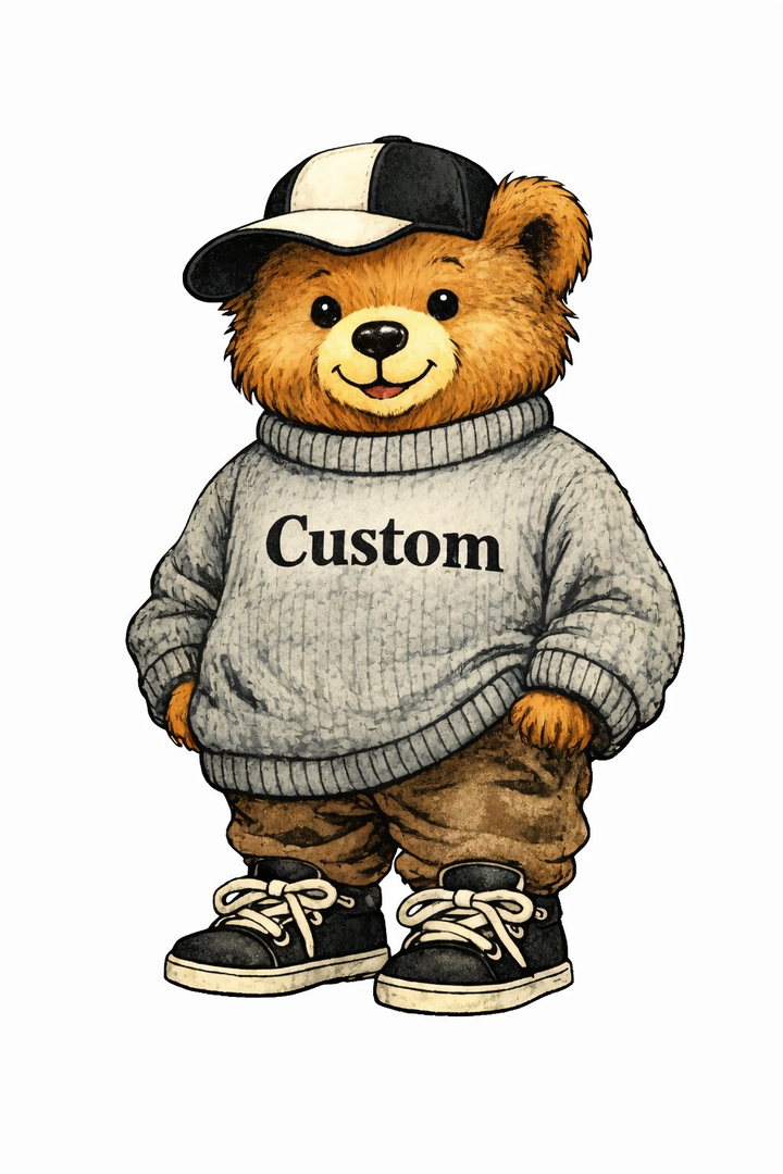 Custom Vintage Bear Graphic Tee or Sweatshirt