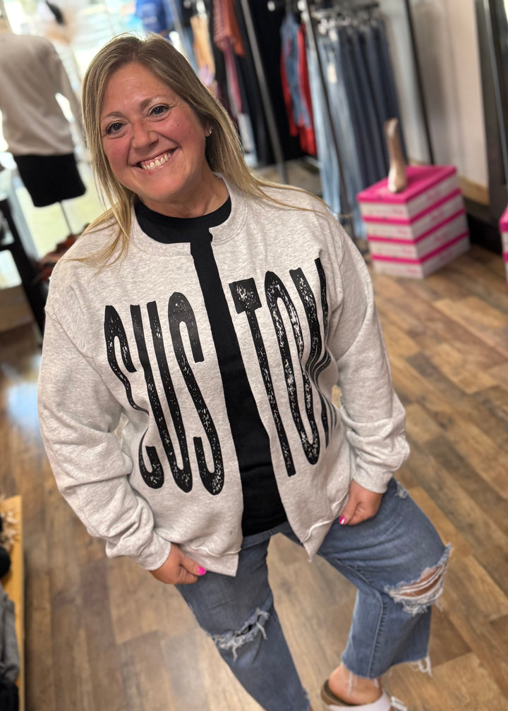 DISTRESSED CUSTOM SWEATSHIRT CARDI - MADE TO ORDER