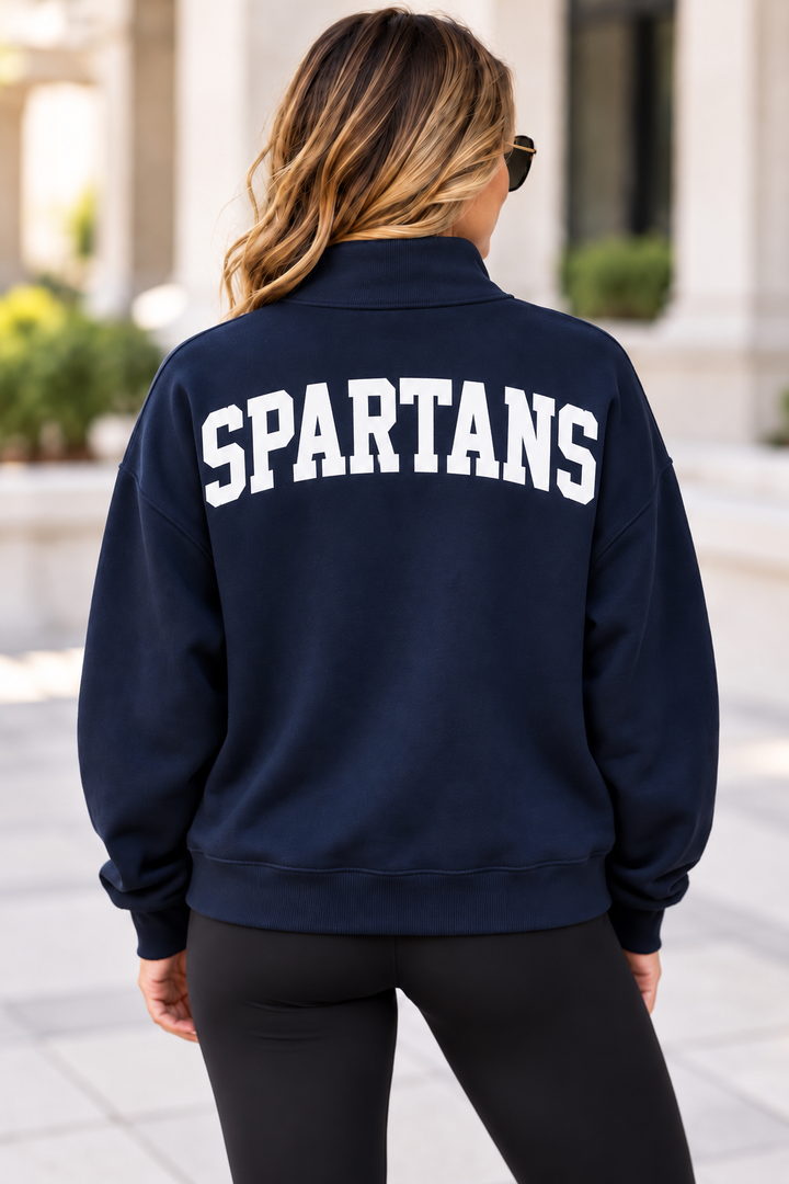 1/4 ZIP SOLID - CUSTOM SHOULDER TO SHOULDER PRINT