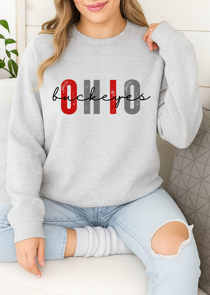 DISTRESSED OHIO BUCKEYES GRAPHIC SWEATSHIRT
