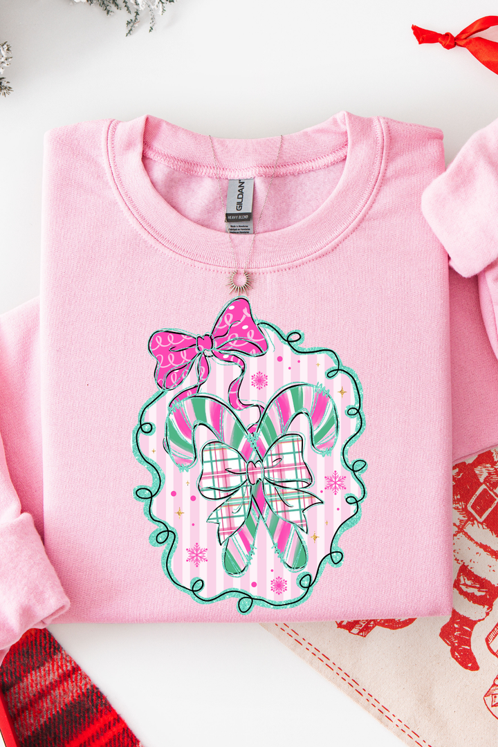 CANDY CANE WATERCOLOR SWEATSHIRT