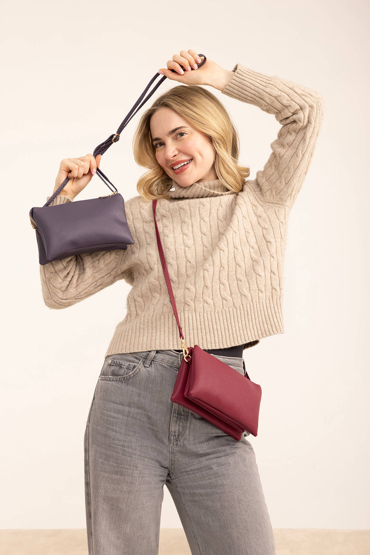 M013 Riley Monogrammable 3 Compartment Crossbody/Wristlet: Jam