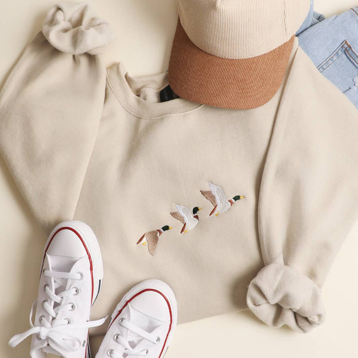 Flying Mallard Embroidered Heavyweight Fleece Sweatshirt- Ships Jan 16th