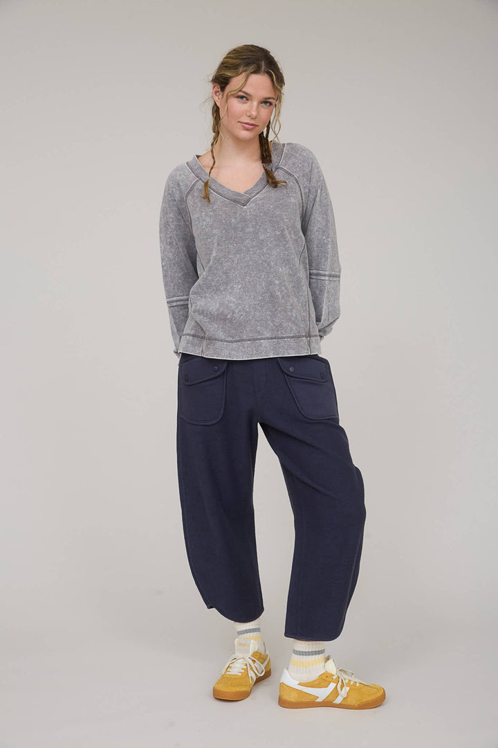 Graphite V-Neck Top