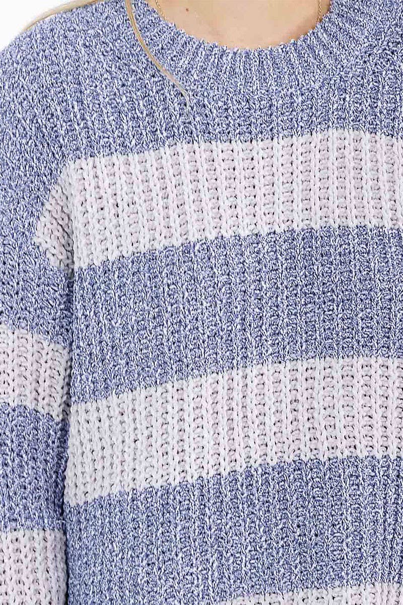 Navy Modern Coast Color Block Sweater