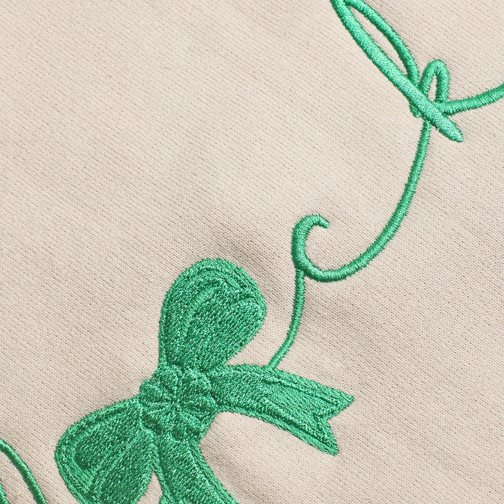 Lucky Bow Embroidered Sweatshirt - Ships Feb 6th