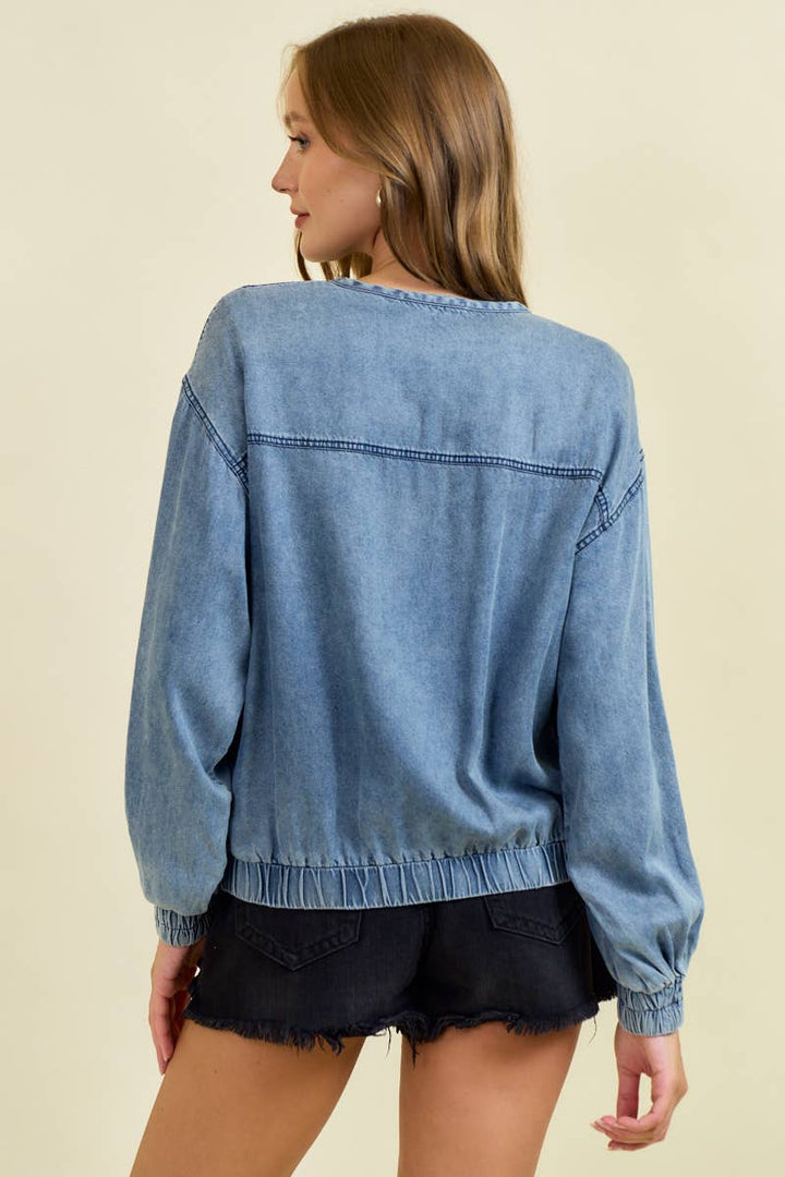 Blue Horizon Bomber Jacket