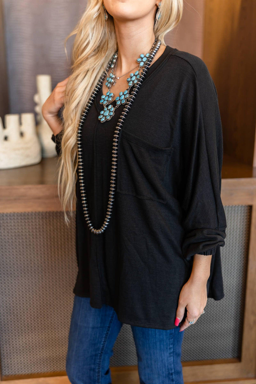Olive - Soft Relaxed Draped Top