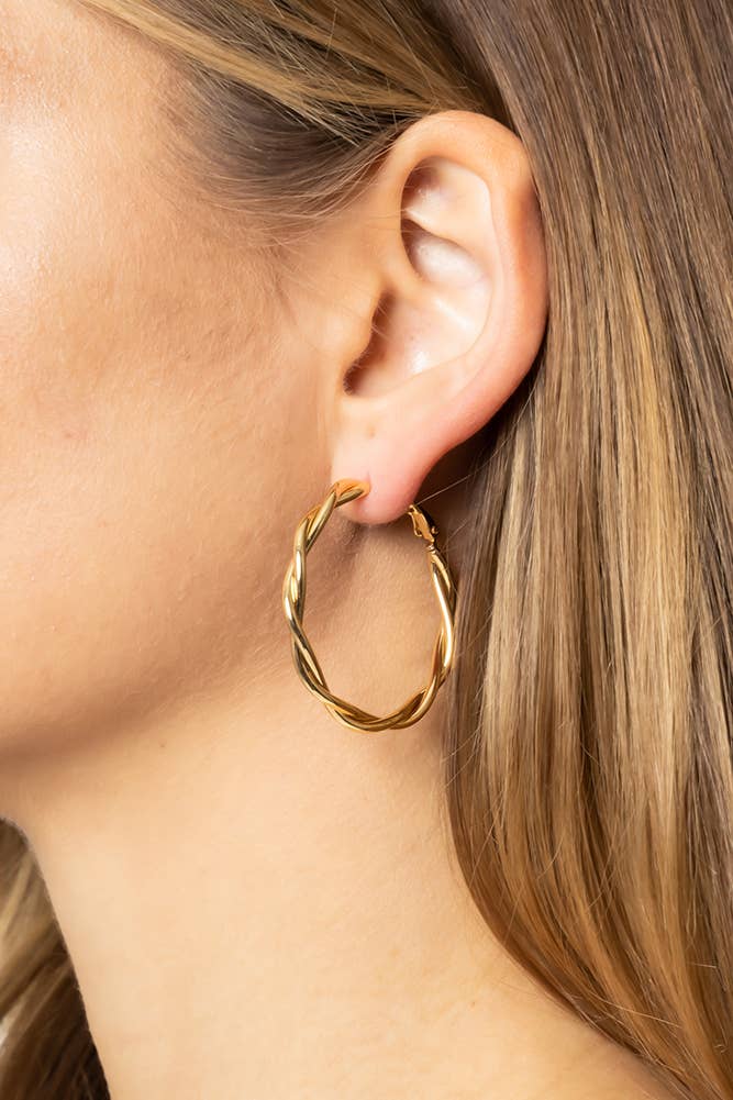 14K Metal Omega Closure Hoop: Gold / 2cm