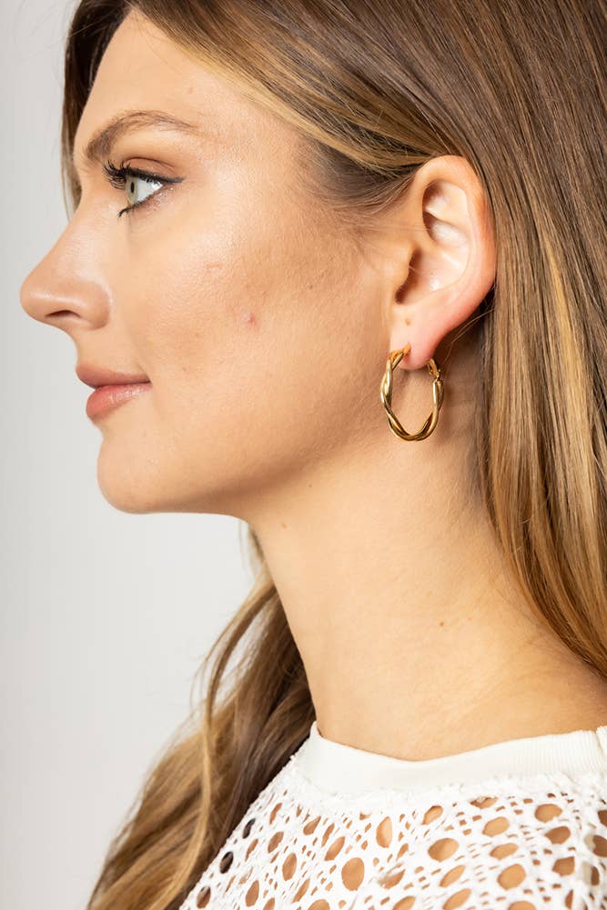 14K Metal Omega Closure Hoop: Gold / 4cm