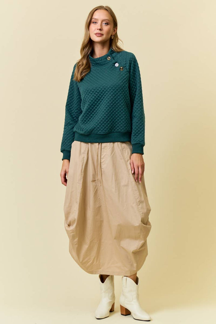 Hunter - Quilted Luxe Mock Neck Top