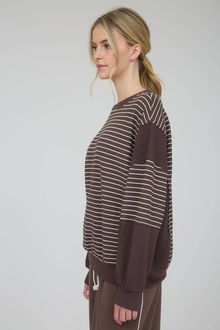 Chocolate Stripe Long Sleeve Top