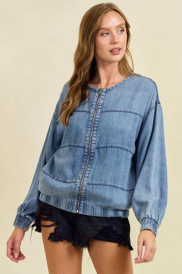 Blue Horizon Bomber Jacket