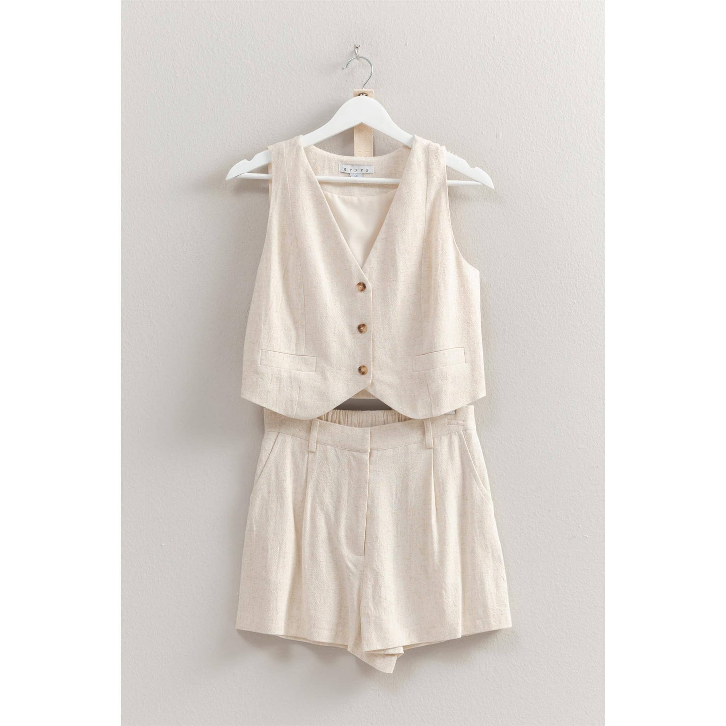 Rayon Linen Shorts: OATMEAL