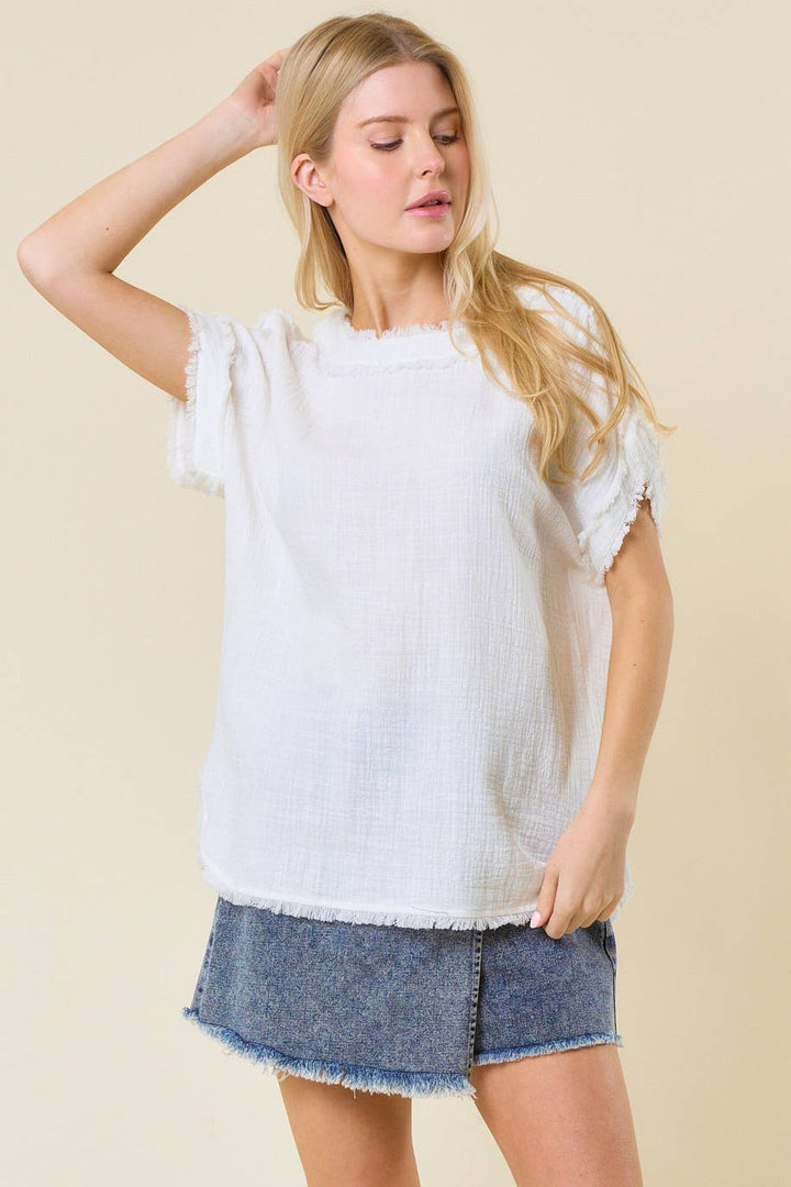 ✨PREORDER ✨  Frayed Gauze Top