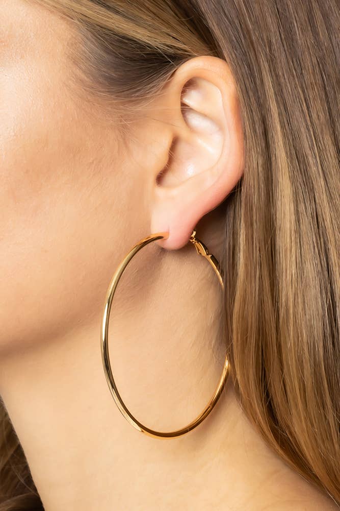 14K Gold Dipped Omega Closure Hoop: Gold / 4cm