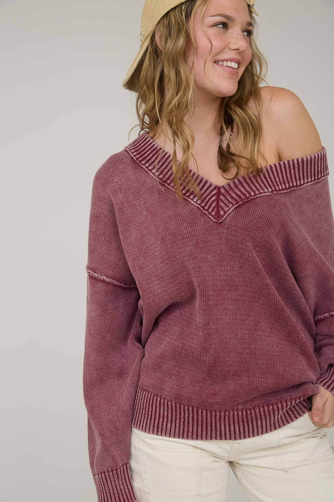 Mulberry Washed Knit Sweater