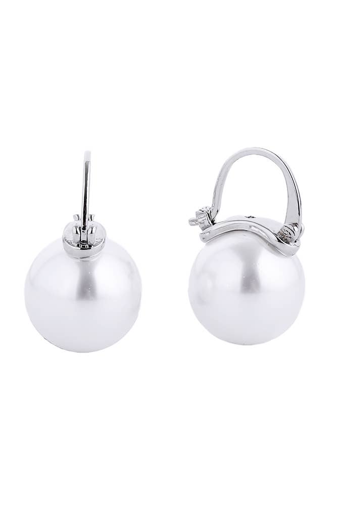 14K Gold/White Dipped Pearl Pin Catch: White Gold