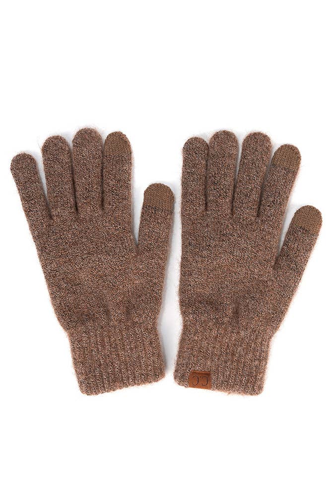 C.C Heather Knit Plain Gloves: Forest