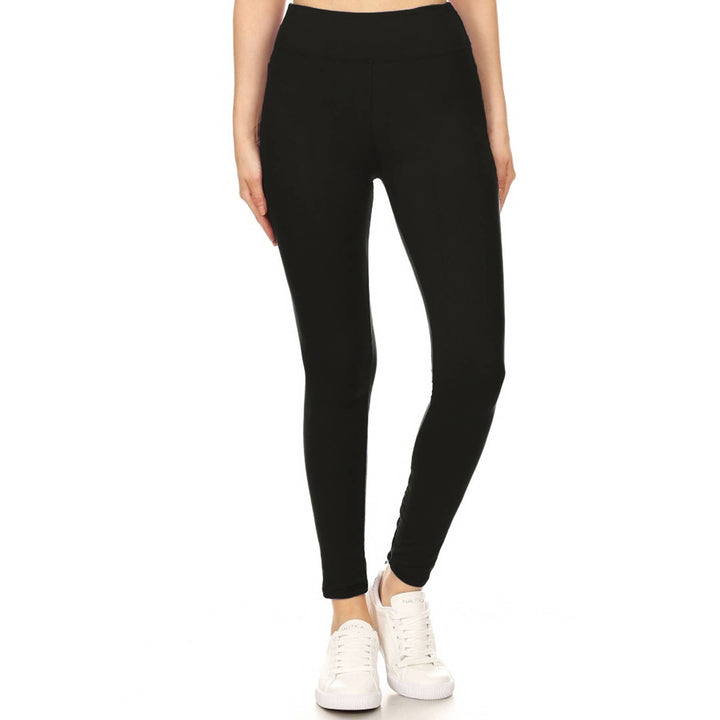 3" Yoga Band Buttery Soft Solid Leggings: Black / ONE