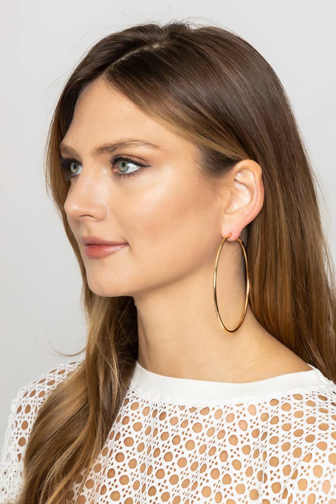 14K Gold Dipped Omega Closure Hoop: Gold / 4cm