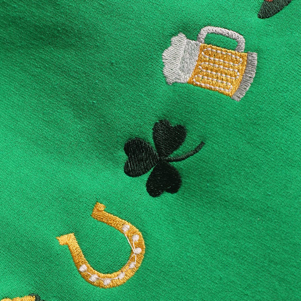 St Patrick's Day Mini Icons Embroidered Sweatshirt - Ships Feb 6th