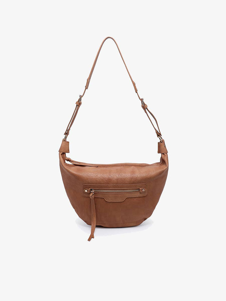 M2742 Leigh Distressed Hobo Bag: CARAMEL
