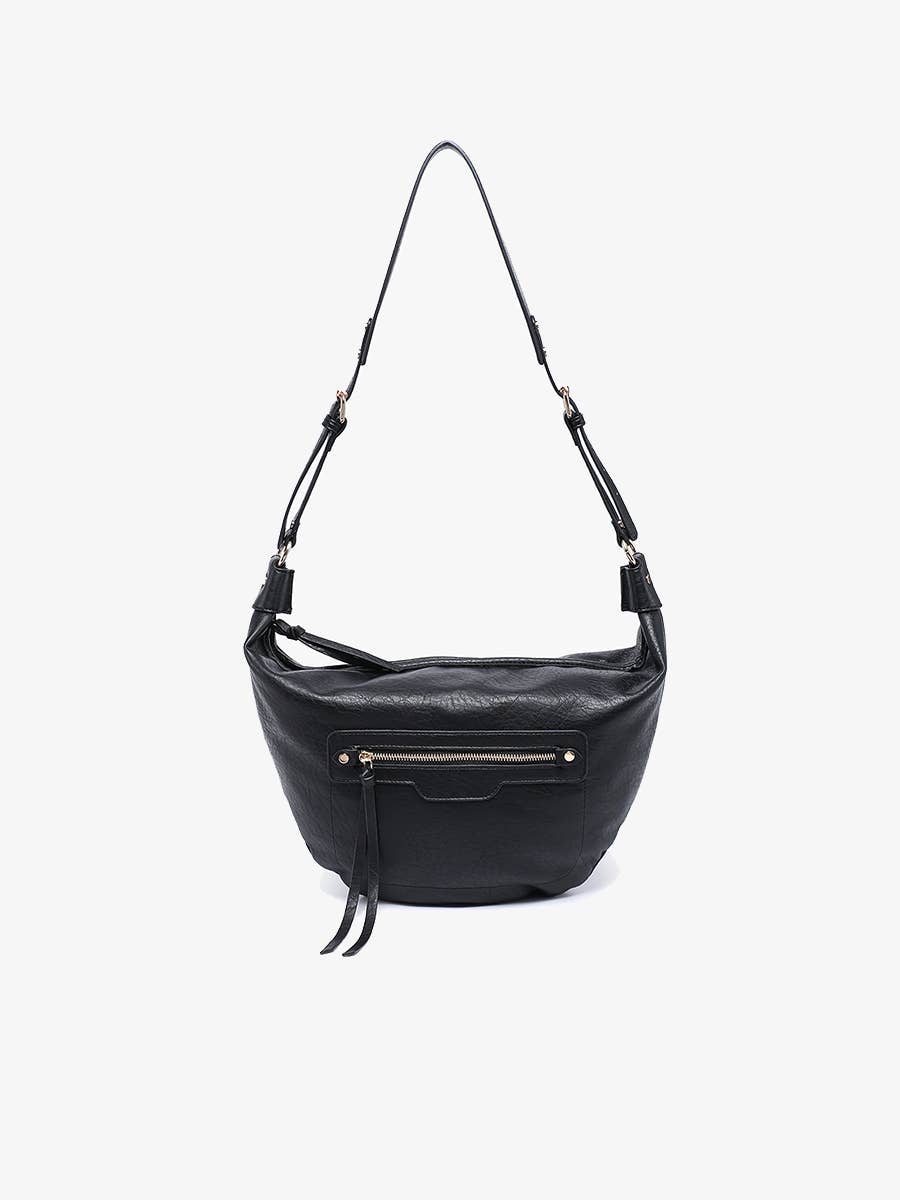 M2742 Leigh Distressed Hobo Bag: CARAMEL
