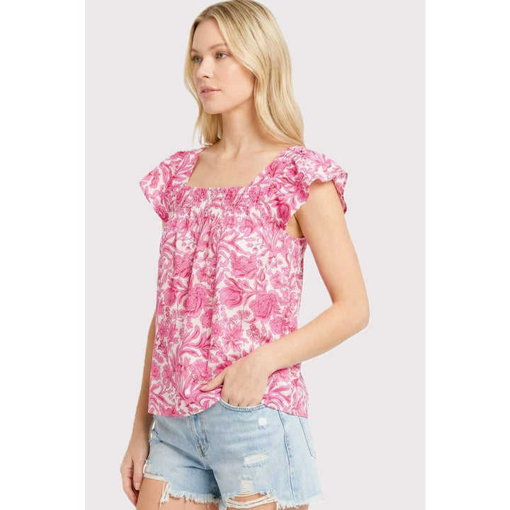 Fuchsia - Bloom and Blush Smocked Top