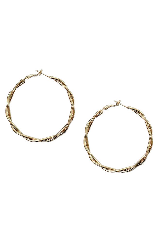 14K Metal Omega Closure Hoop: White Gold / 4cm