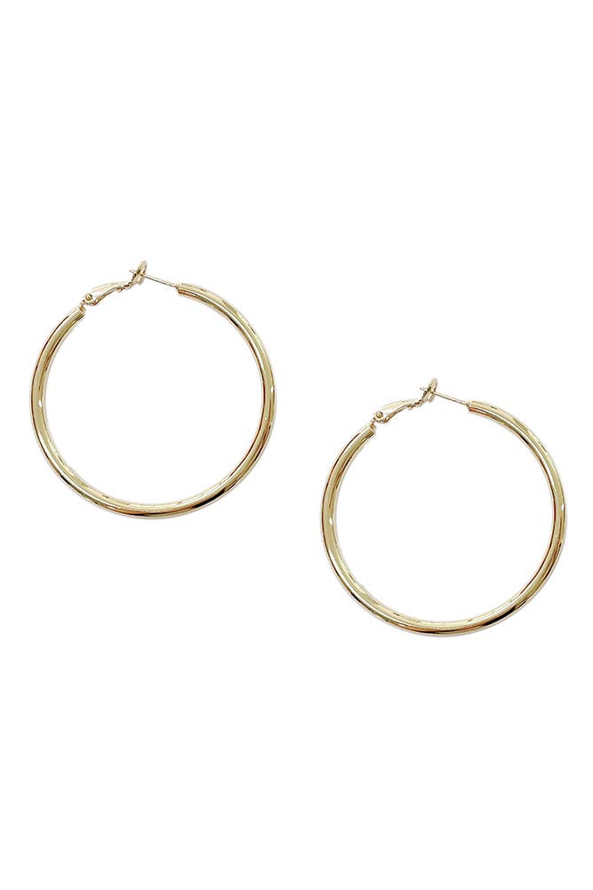 14K Gold Dipped Omega Closure Hoop: White Gold / 4cm