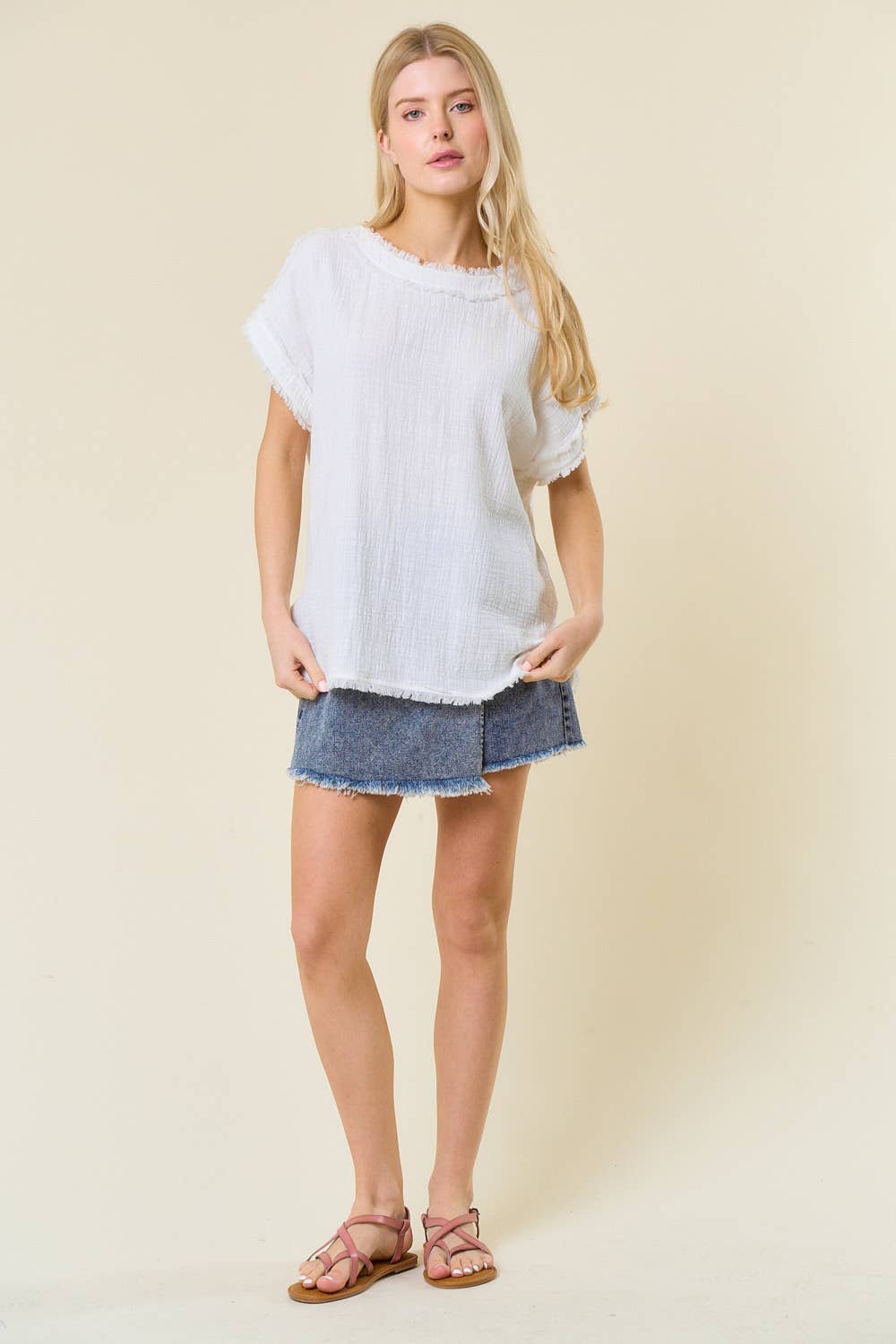 ✨PREORDER ✨  Frayed Gauze Top