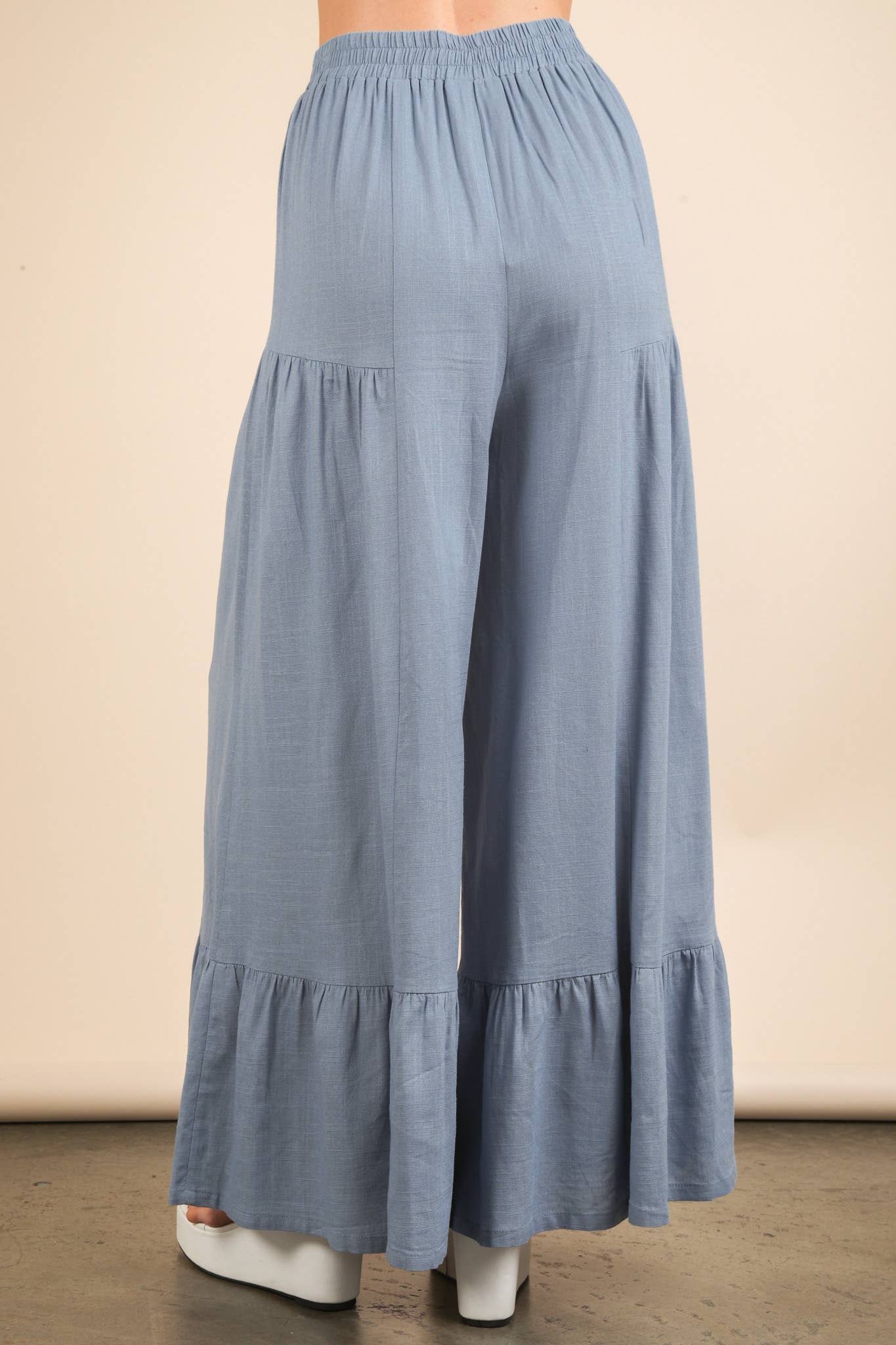 Palazzo Elastic Waist Comfy Pants: SKY