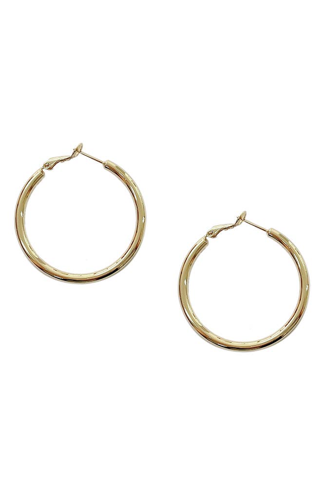 14K Gold Dipped Omega Closure Hoop: White Gold / 4cm