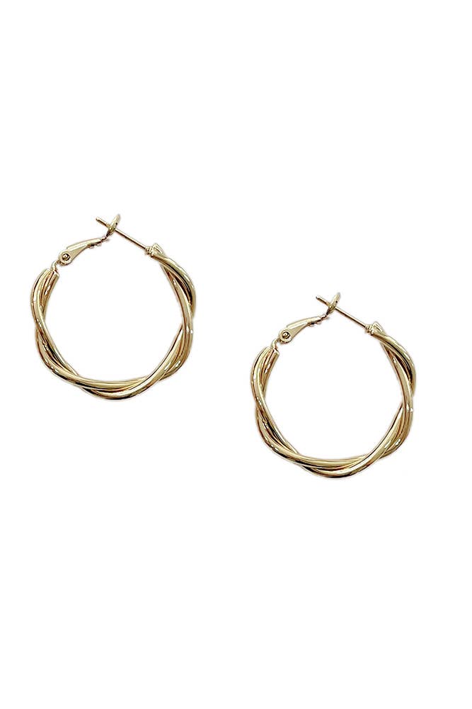 14K Metal Omega Closure Hoop: Gold / 4cm