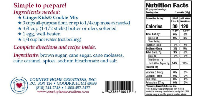 GingerKids Cookie Mix Kit