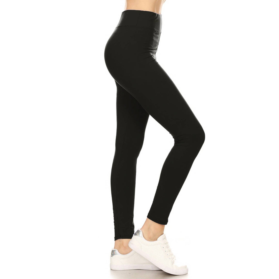 3" Yoga Band Buttery Soft Solid Leggings: Black / ONE