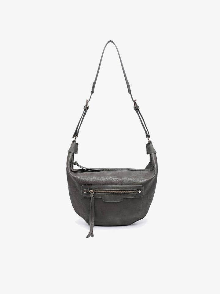 M2742 Leigh Distressed Hobo Bag: CARAMEL