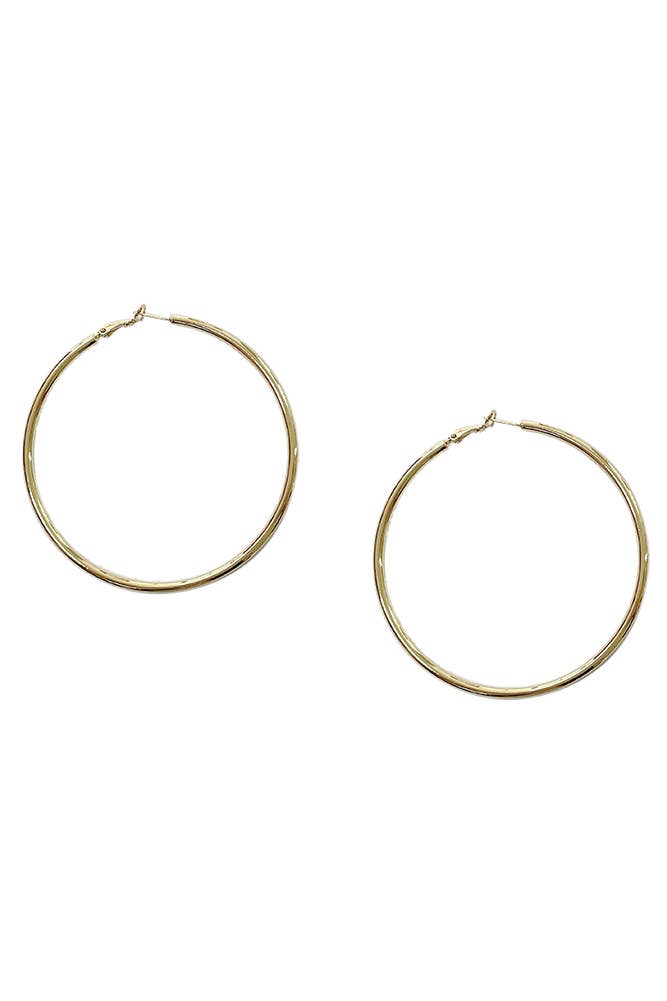 14K Gold Dipped Omega Closure Hoop: White Gold / 4cm