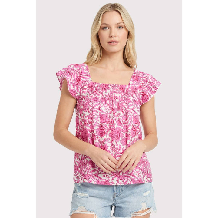 Fuchsia - Bloom and Blush Smocked Top