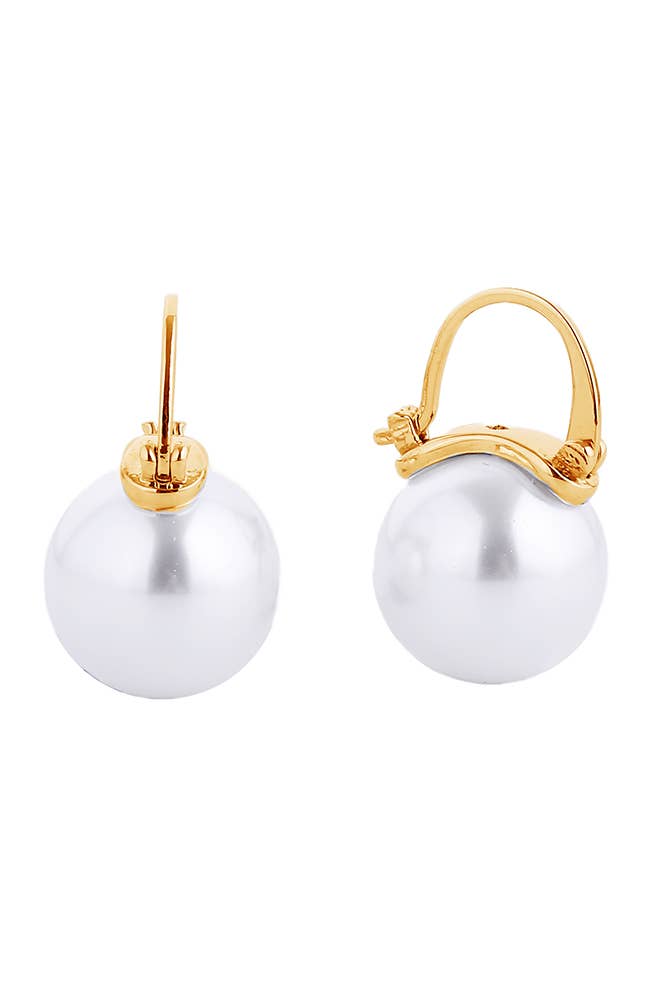 14K Gold/White Dipped Pearl Pin Catch: White Gold