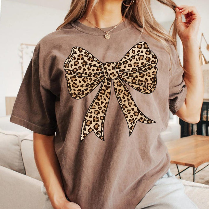 ✨Deal of the Day ✨ Leopard Coquette Bow  Graphic Tee or Sweatshirt