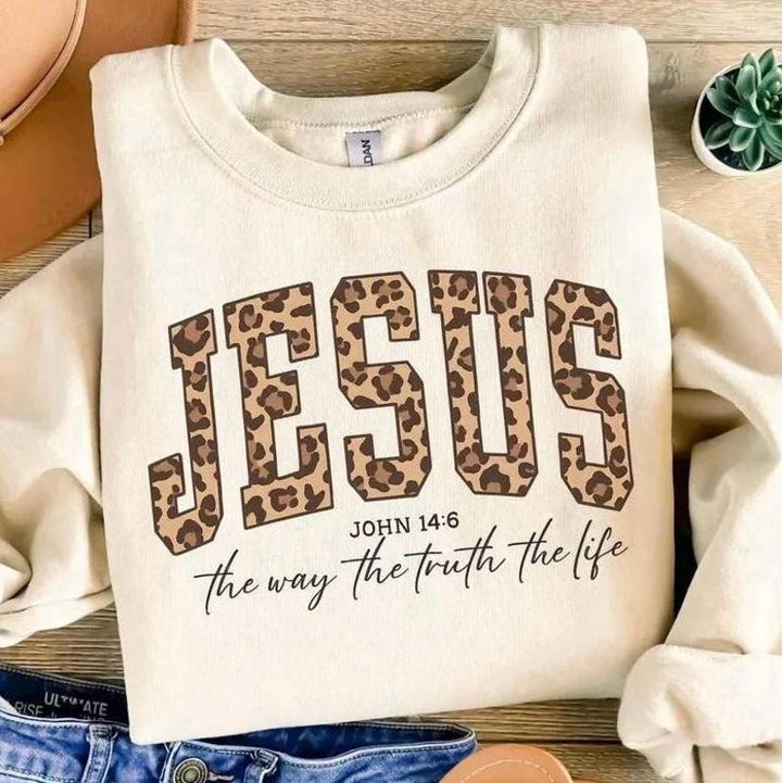 Jesus Cheetah Graphic Tee or Sweatshirt