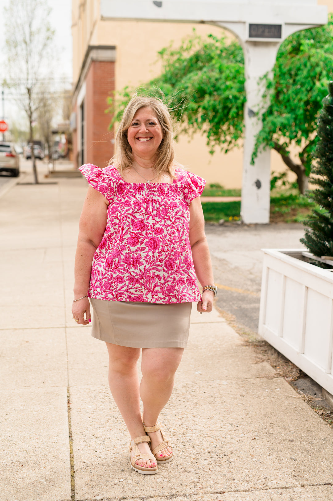 Fuchsia - Bloom and Blush Smocked Top
