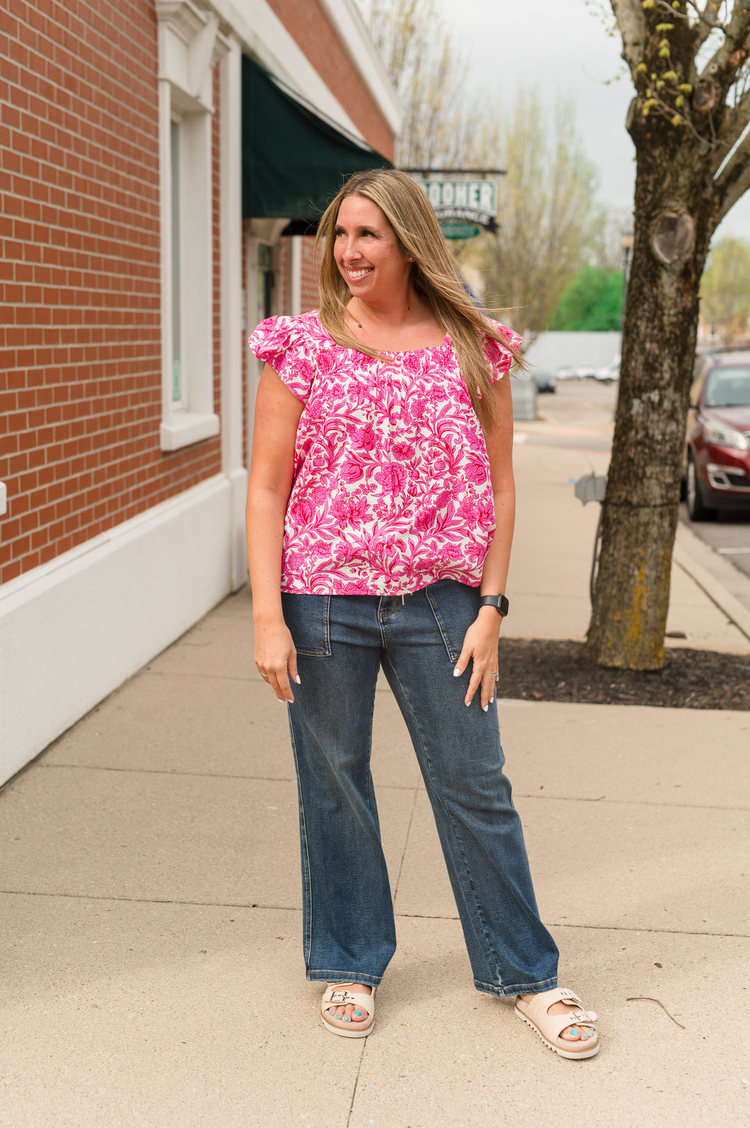 Fuchsia - Bloom and Blush Smocked Top