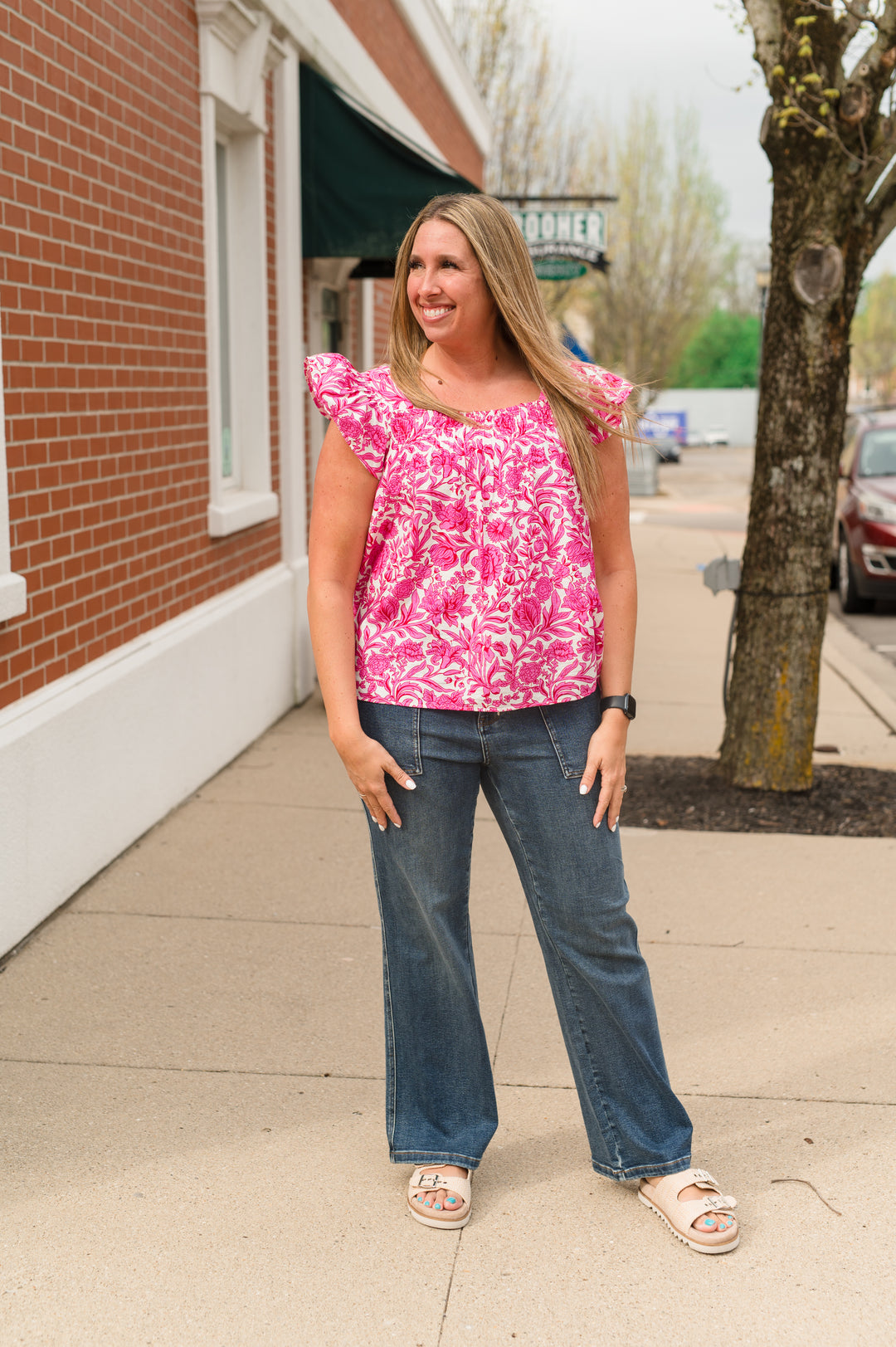 Fuchsia - Bloom and Blush Smocked Top