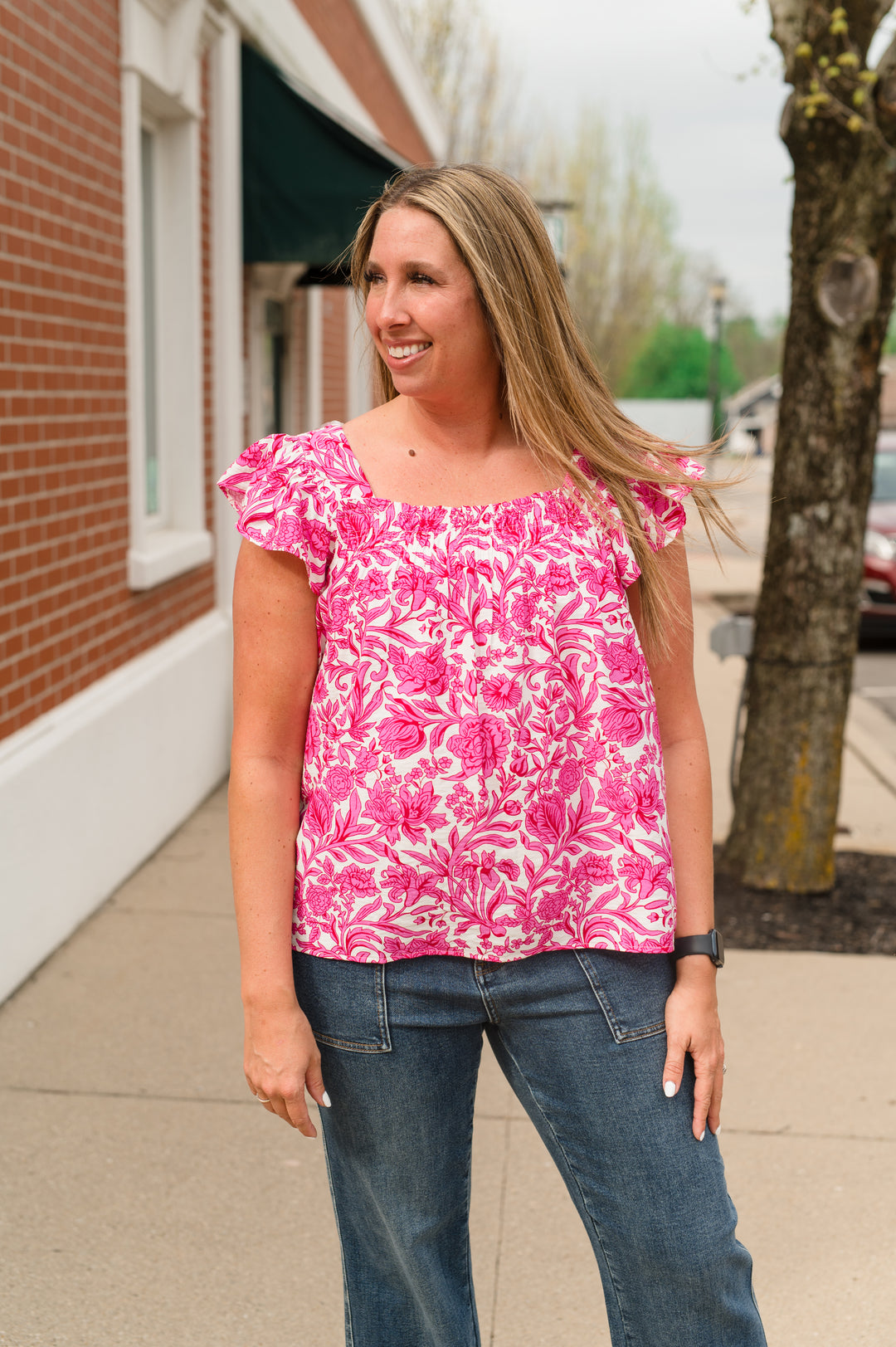 Fuchsia - Bloom and Blush Smocked Top