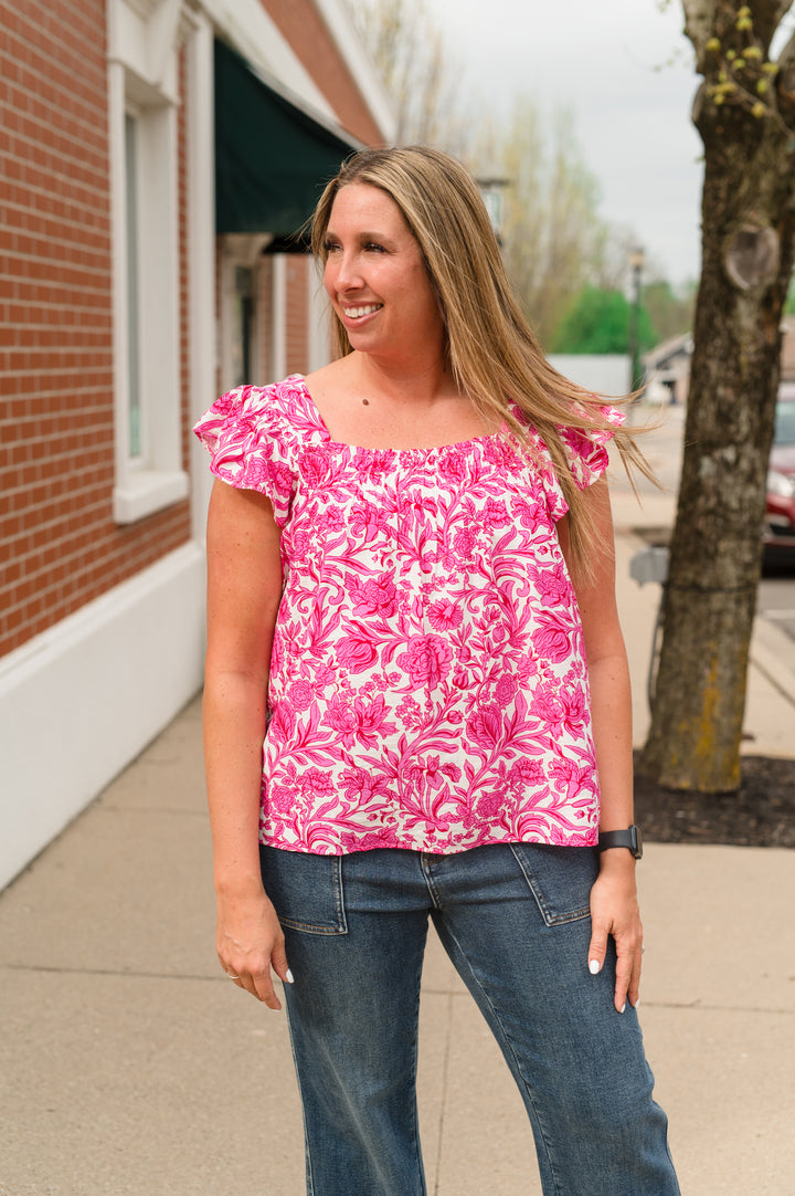 Fuchsia - Bloom and Blush Smocked Top