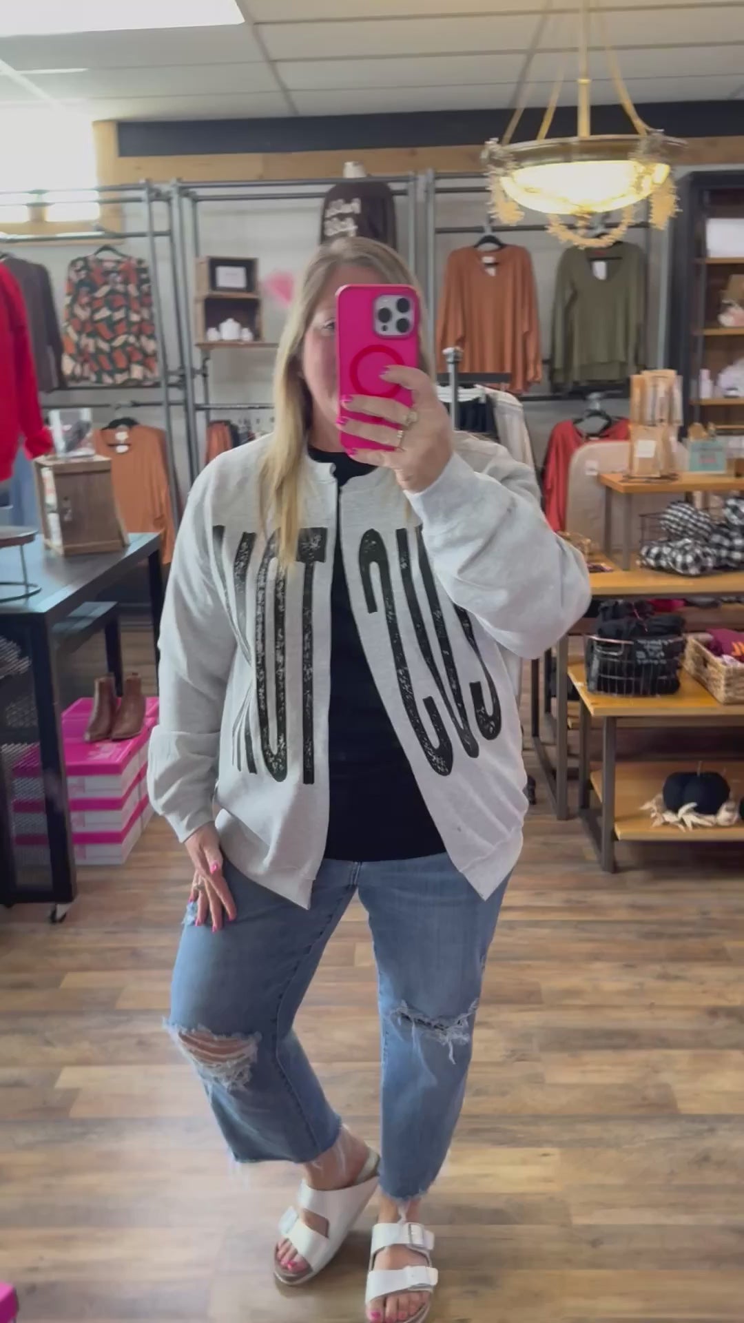 DISTRESSED CUSTOM SWEATSHIRT CARDI - MADE TO ORDER